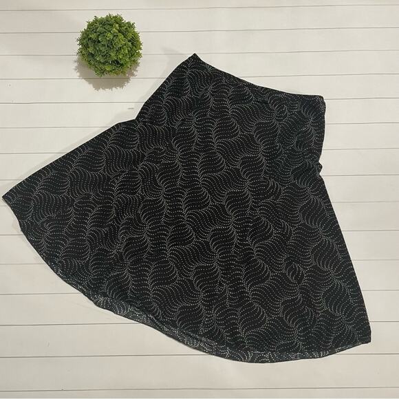 Jaclyn Snith Black Gray Patterned Stretch Slinky Flare A-line Skirt Medium‎ - Picture 6 of 8